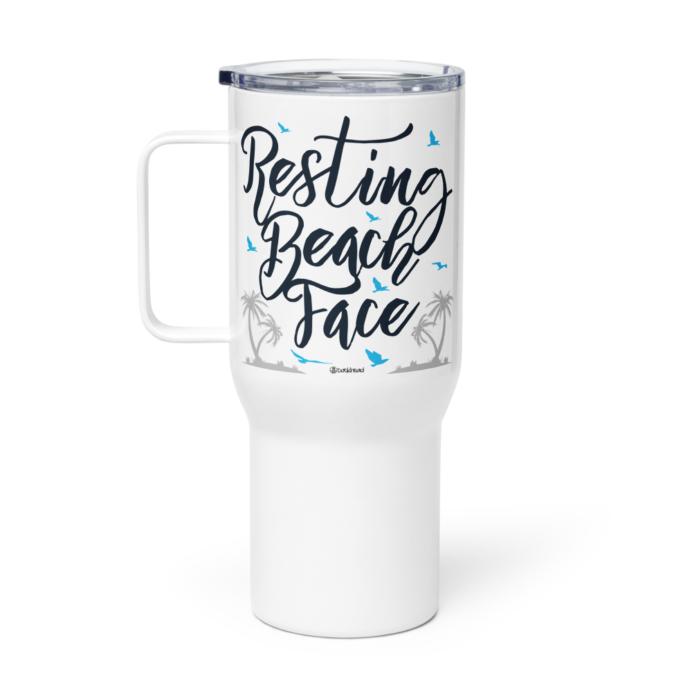 Resting Beach Face Travel Mug with Handle | Dockhead | Travel Mug |