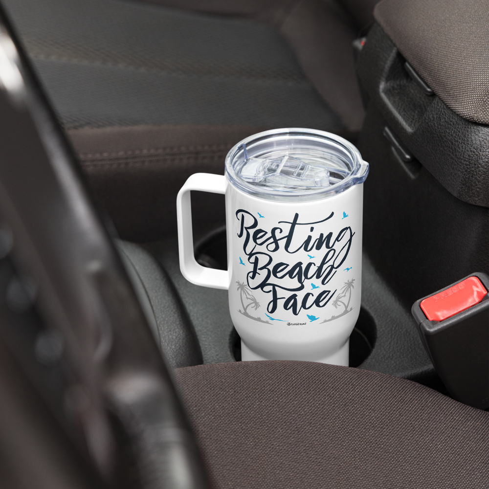 Resting Beach Face Travel Mug with Handle | Dockhead | Travel Mug |