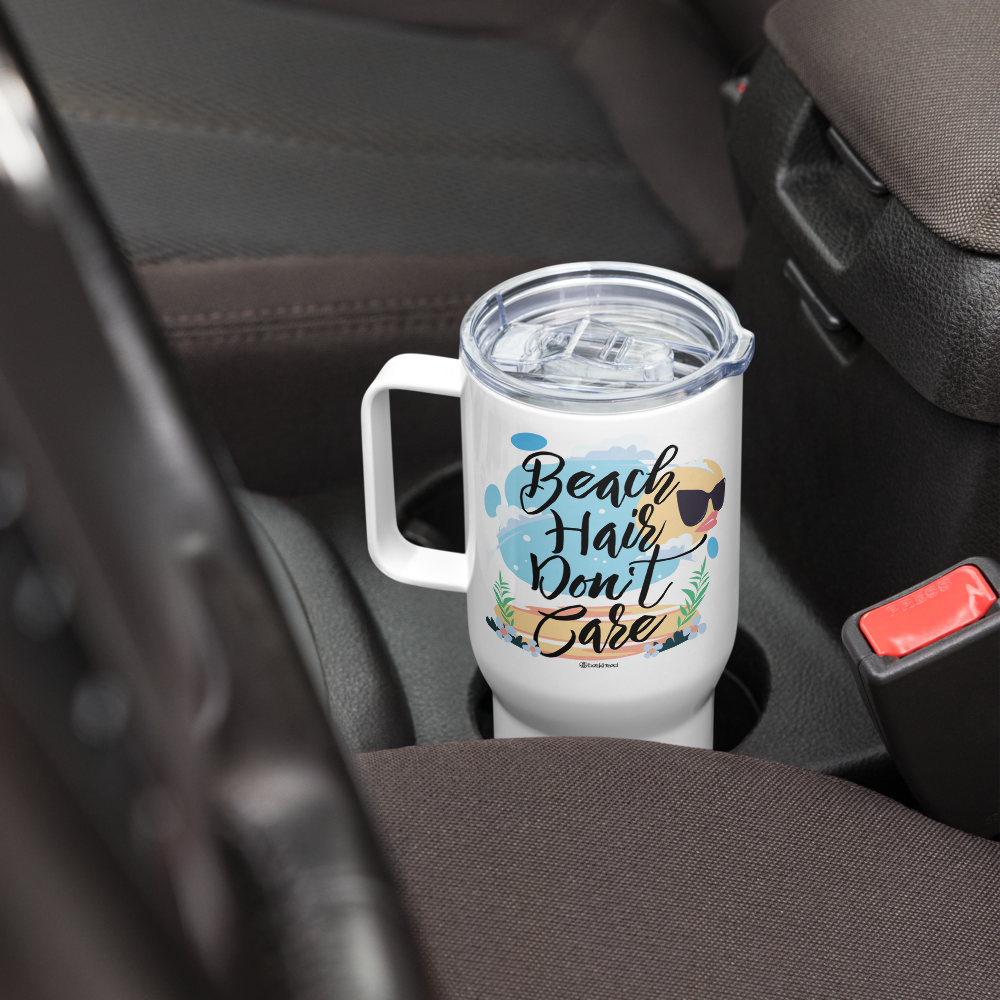 Beach Hair Don't Care Travel Mug with Handle | Dockhead | Travel Mug |