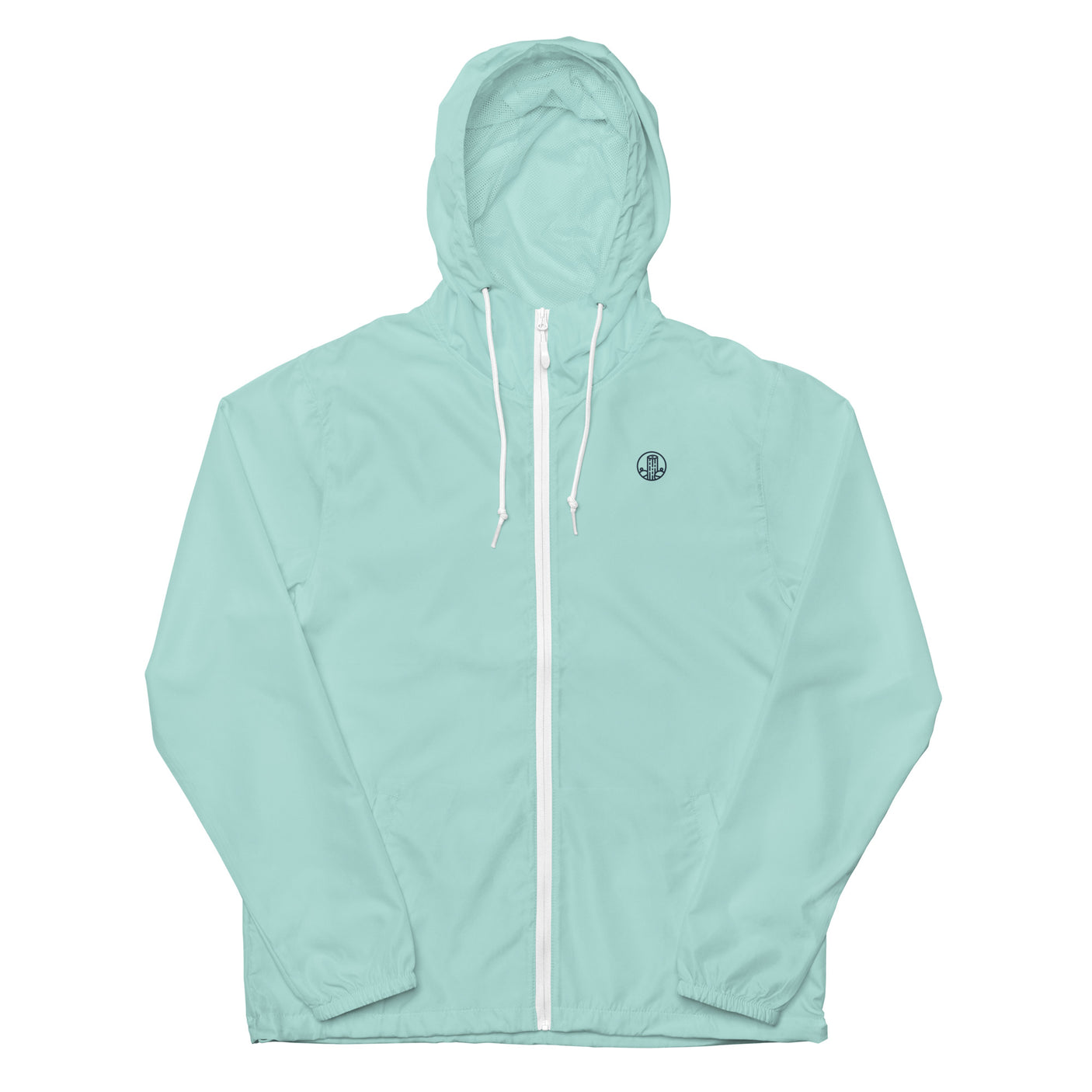Unisex lightweight zip up windbreaker | Dockhead | | Aqua-White-Zipper-3XL