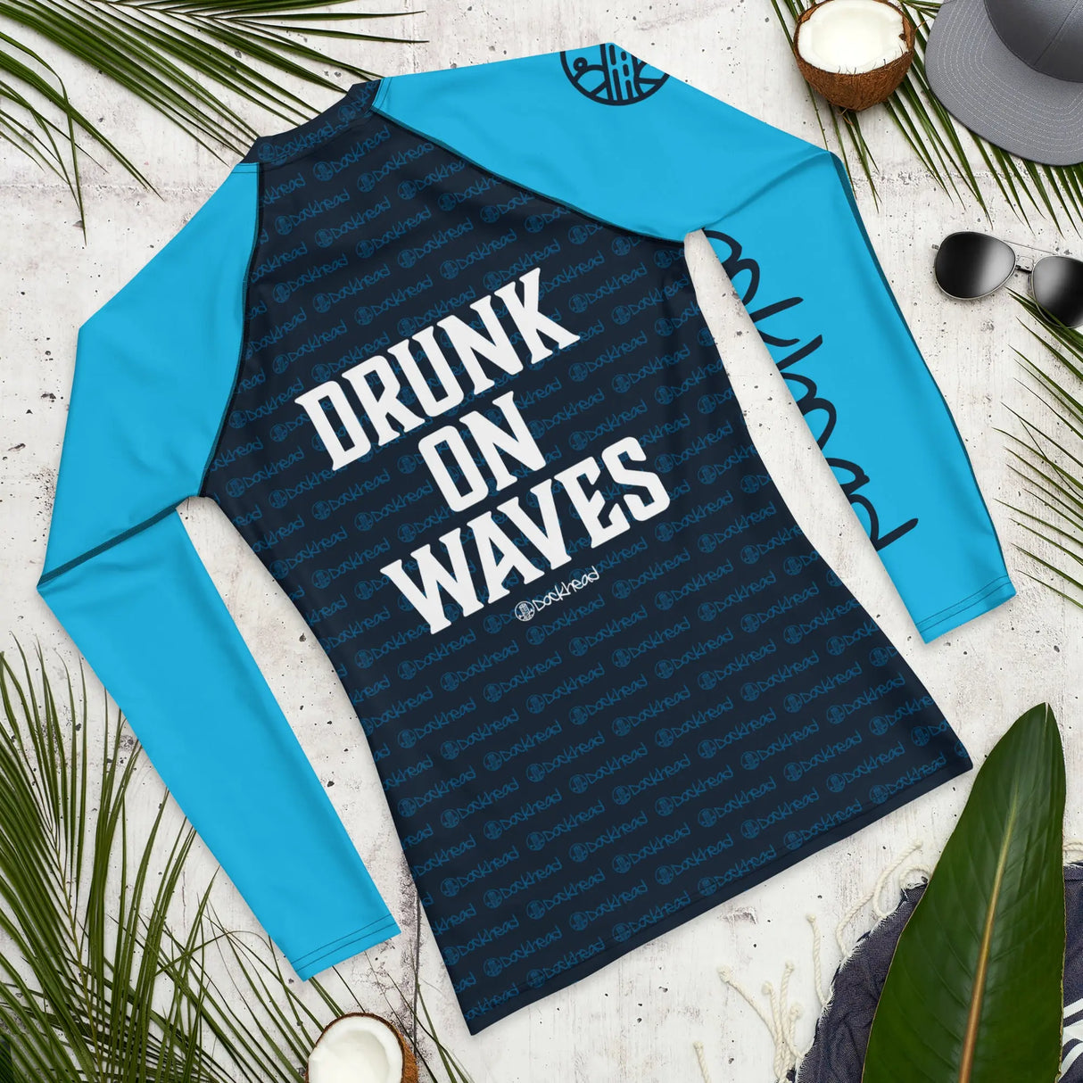 Drunk On Waves Men's Rash Guard Shirt - Dockhead