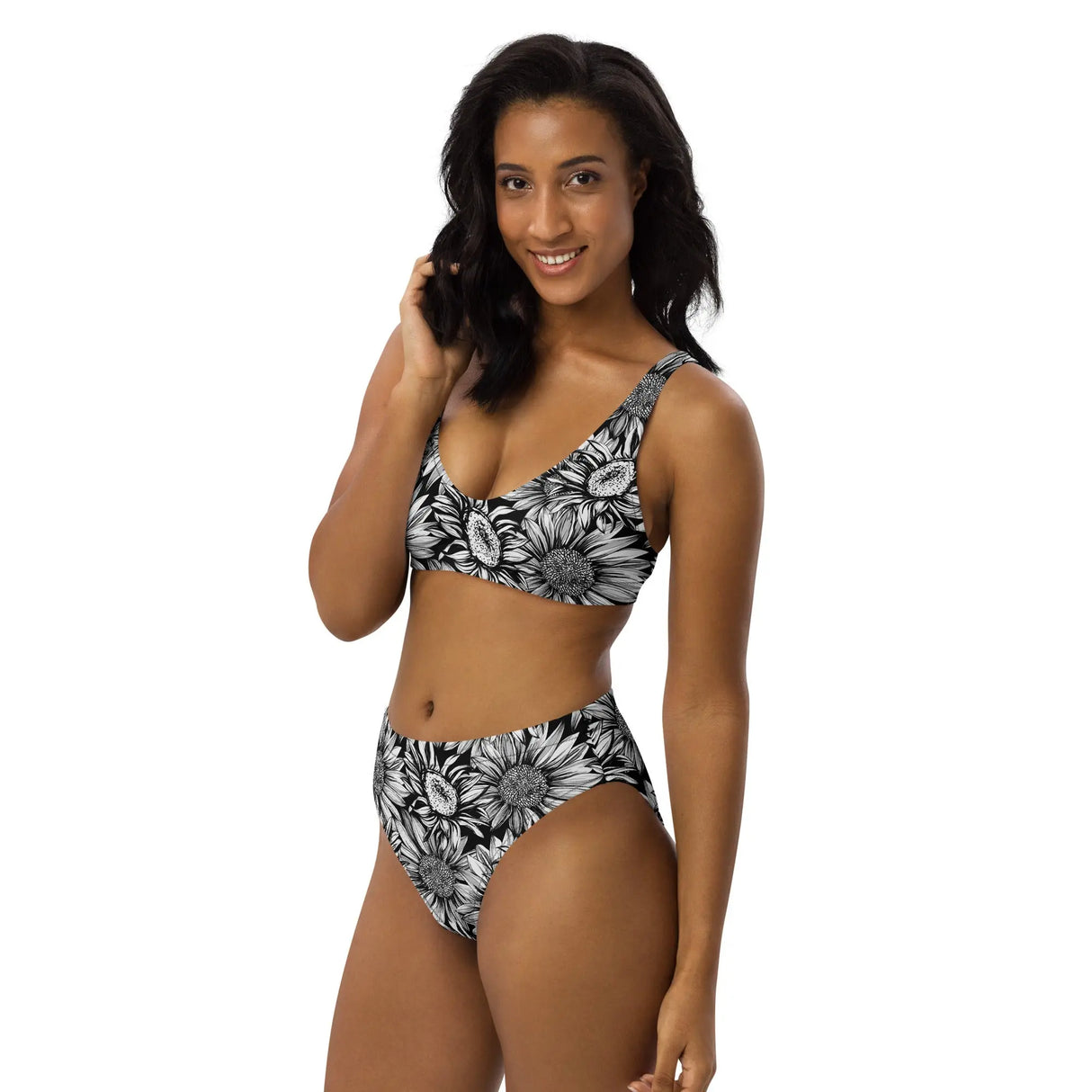 Sunflowers Recycled High-Waisted Bikini - Dockhead