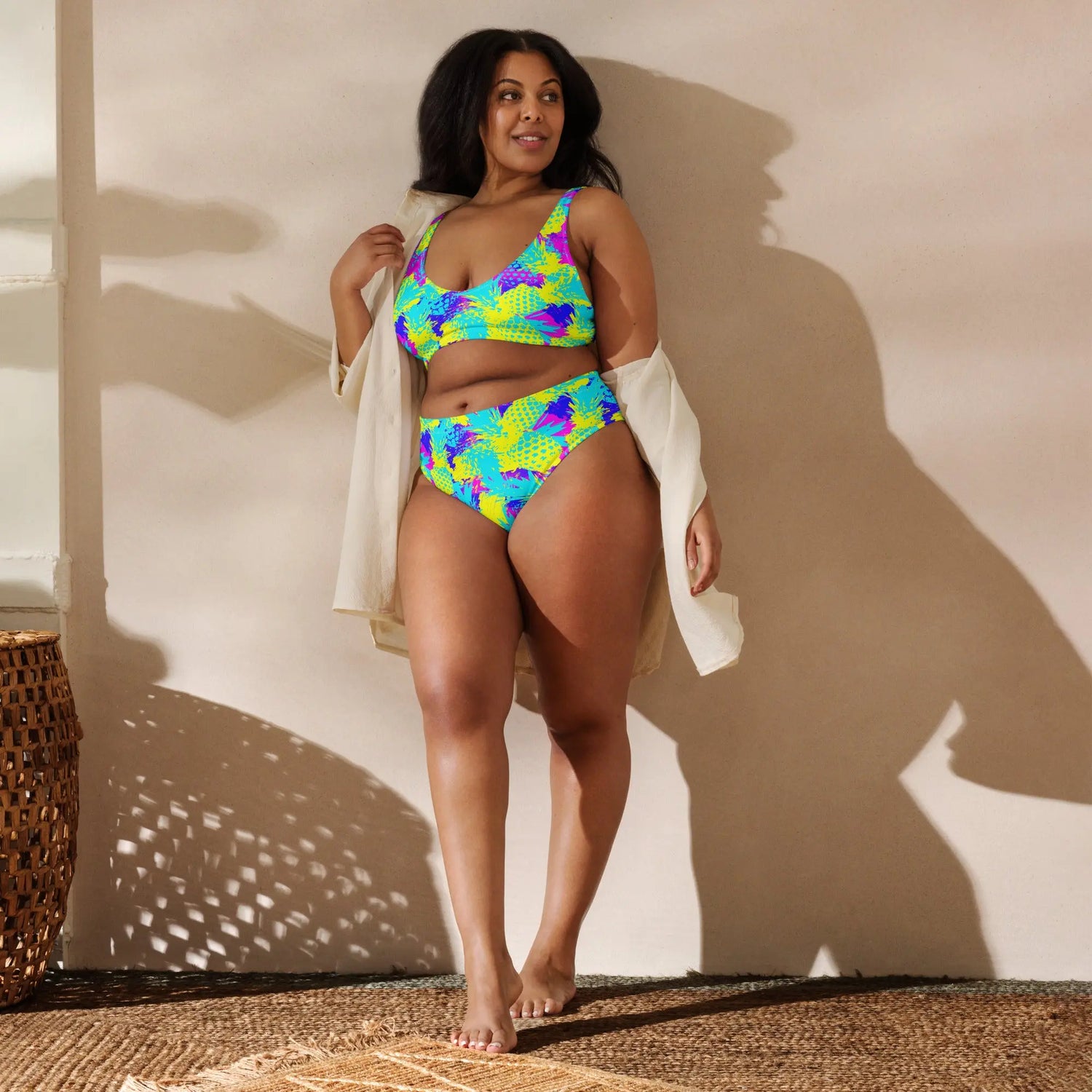 Abstract Pineapples Recycled High-Waisted Bikini - Dockhead