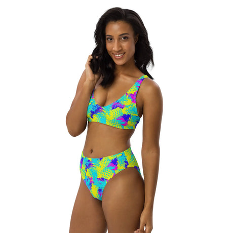 Abstract Pineapples Recycled High-Waisted Bikini - Dockhead