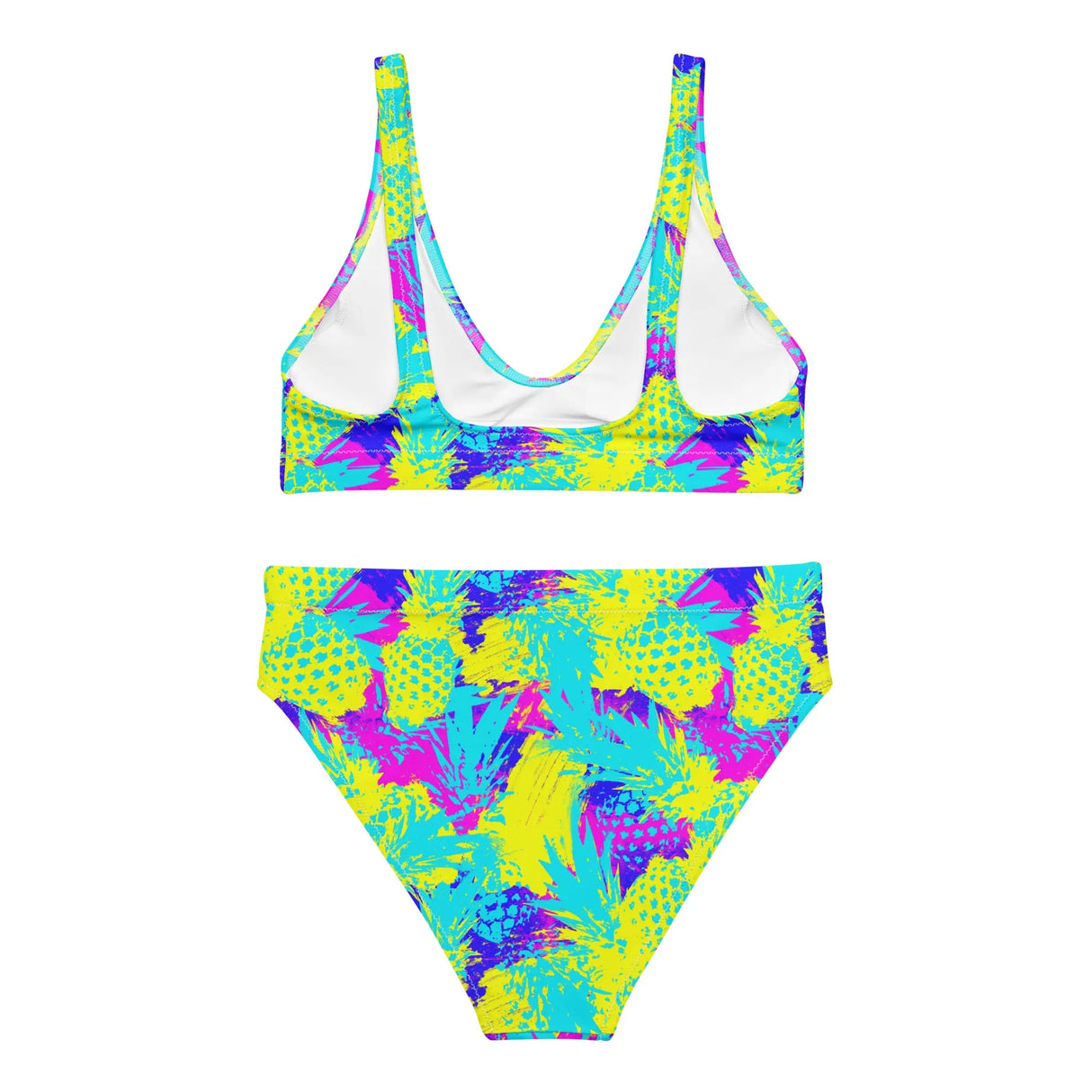 Abstract Pineapples Recycled High-Waisted Bikini - Dockhead