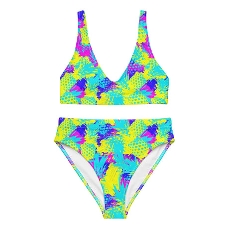 Abstract Pineapples Recycled High-Waisted Bikini - Dockhead