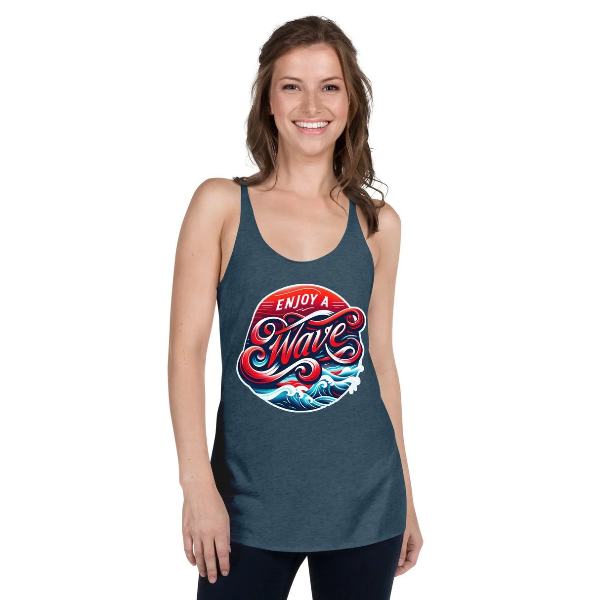 Enjoy A Wave Women's Racerback Tank Top - Dockhead