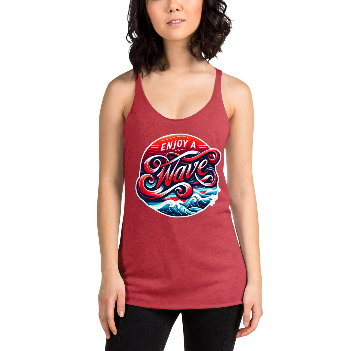 Enjoy A Wave Women's Racerback Tank Top - Dockhead