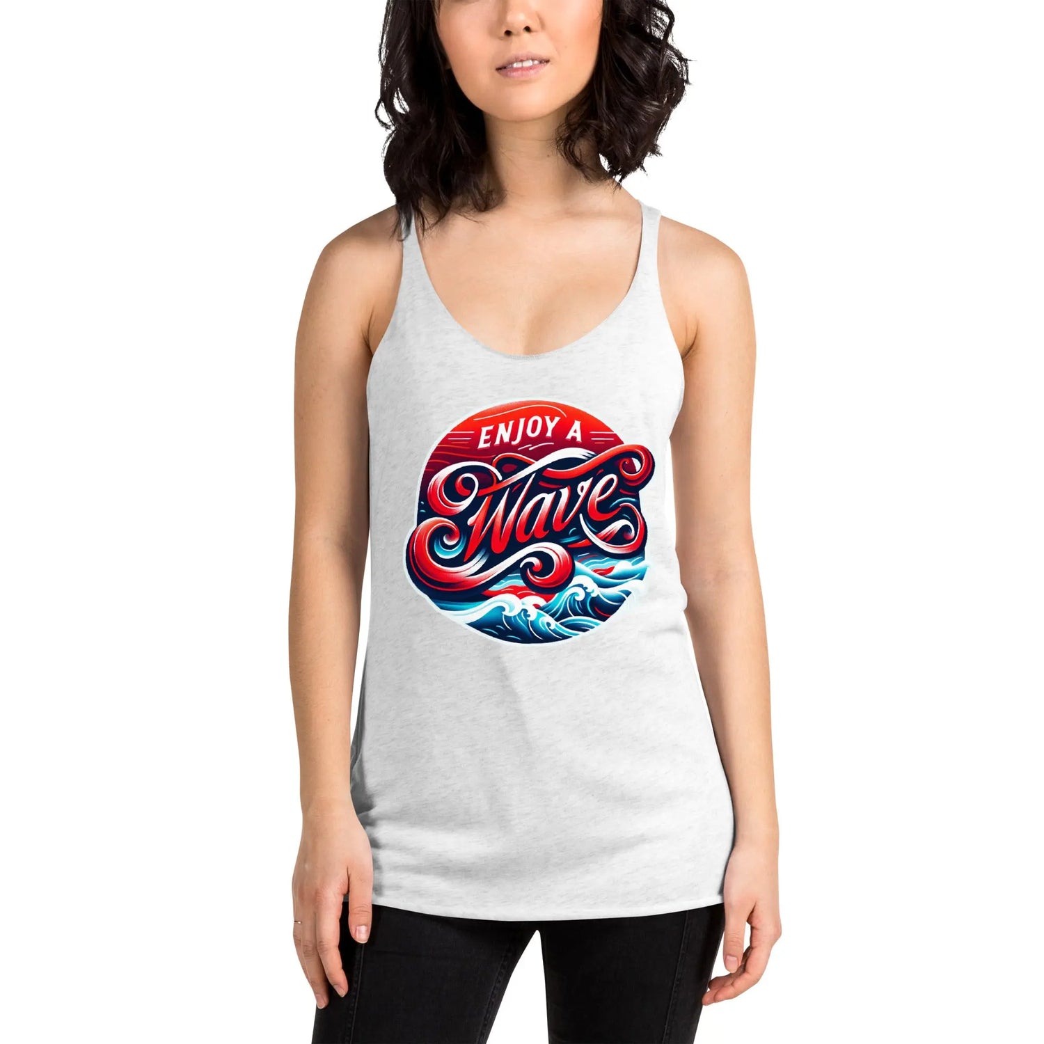 Enjoy A Wave Women's Racerback Tank Top - Dockhead
