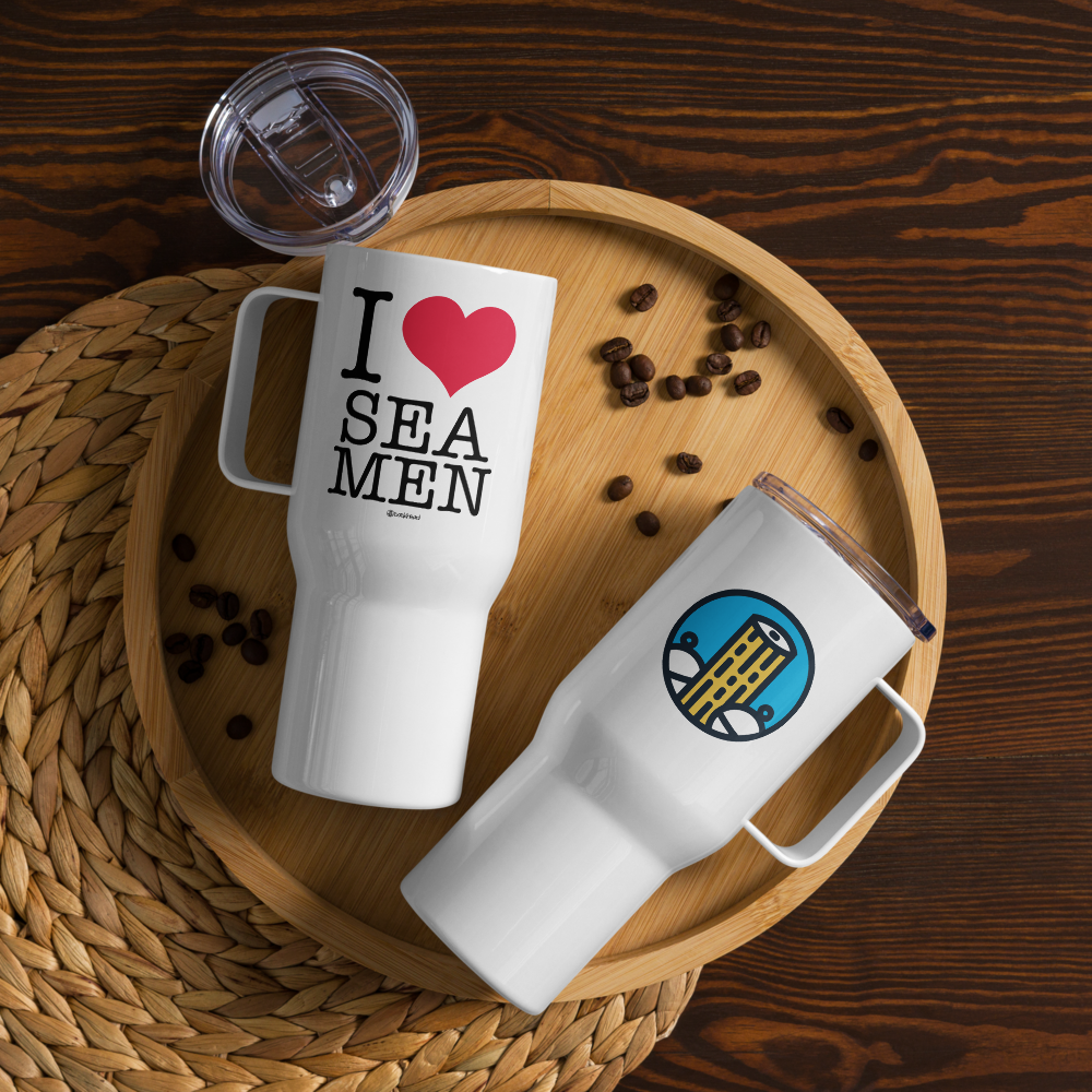 I Love Sea Men Travel Mug with Handle |  Dockhead |  Travel Mug | 