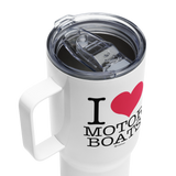 I Love Motor Boats Travel Mug with Handle |  Dockhead |  Travel Mug | 