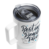 Resting Beach Face Travel Mug with Handle |  Dockhead |  Travel Mug | 