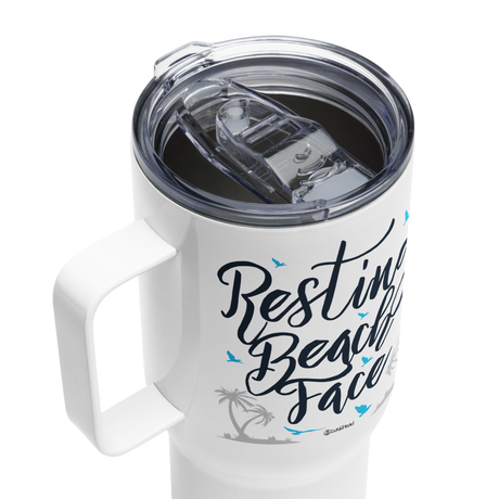 Resting Beach Face Travel Mug with Handle |  Dockhead |  Travel Mug | 