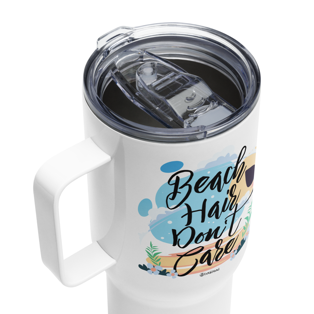 Beach Hair Don't Care Travel Mug with Handle |  Dockhead |  Travel Mug | 