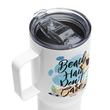 Beach Hair Don't Care Travel Mug with Handle |  Dockhead |  Travel Mug | 