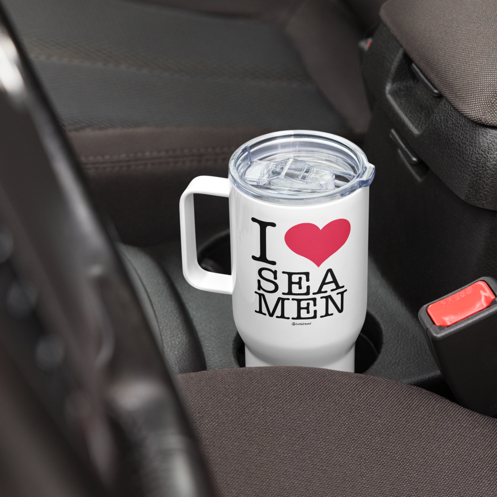 I Love Sea Men Travel Mug with Handle |  Dockhead |  Travel Mug | 