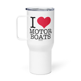 I Love Motor Boats Travel Mug with Handle |  Dockhead |  Travel Mug | 