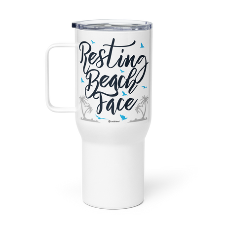 Resting Beach Face Travel Mug with Handle |  Dockhead |  Travel Mug | 