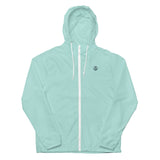 Unisex lightweight zip up windbreaker |  Dockhead |   |  Aqua-White-Zipper-3XL