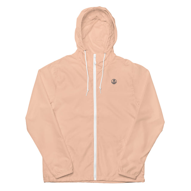 Unisex lightweight zip up windbreaker |  Dockhead |   |  Blush-White-Zipper-3XL